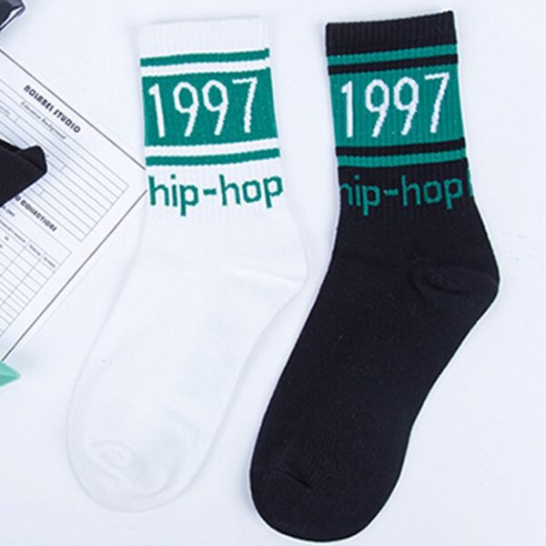 3 Paar Street Beat Retro Hip Hop Simple Tube Socken Sport Skateboard Socken - Image 3