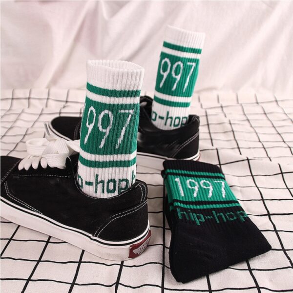 3 Paar Street Beat Retro Hip Hop Simple Tube Socken Sport Skateboard Socken - Image 5