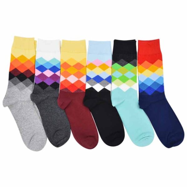 Farbige, diamantkarierte Sportsocken mit Farbverlauf - Image 6