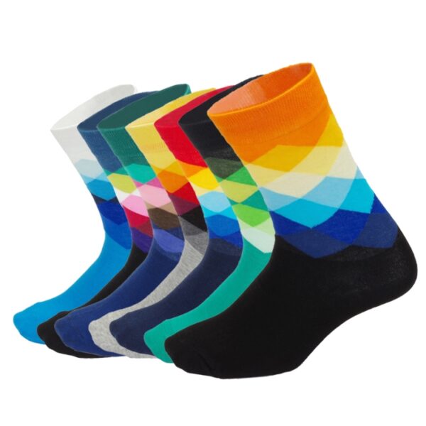 3 Pais bunte Herren-Sport-Laufsocken, verschleißfest, atmungsaktiv, Reiten, Wandern - Image 3